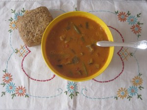 Veganomicon Spicy Peanut and Aubergine Soup (1)