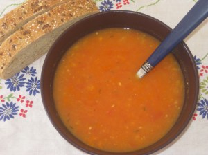 Vegan Soul Kitchen Charred Plum Tomato and Sweetcorn Soup