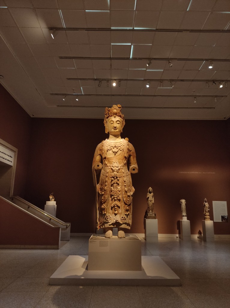 A huge statue in the Metropolitan Museum of Art