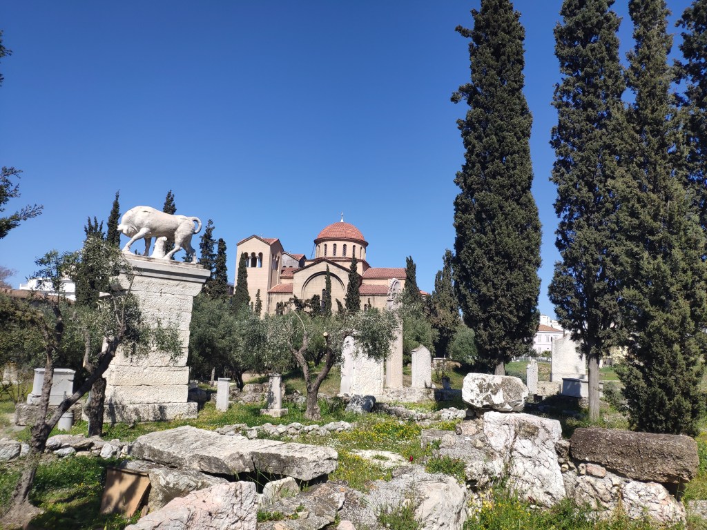 Rocks and ruins at the archaeological site of Keramikos