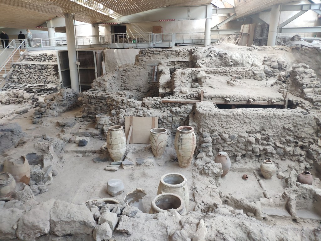 An excavated scene from a museum