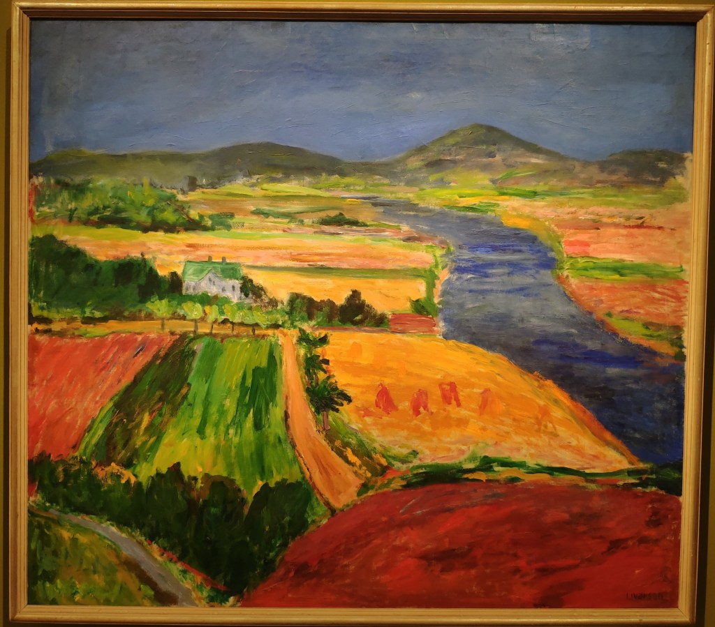 A colourful and slightly blurry painting from the art museum.