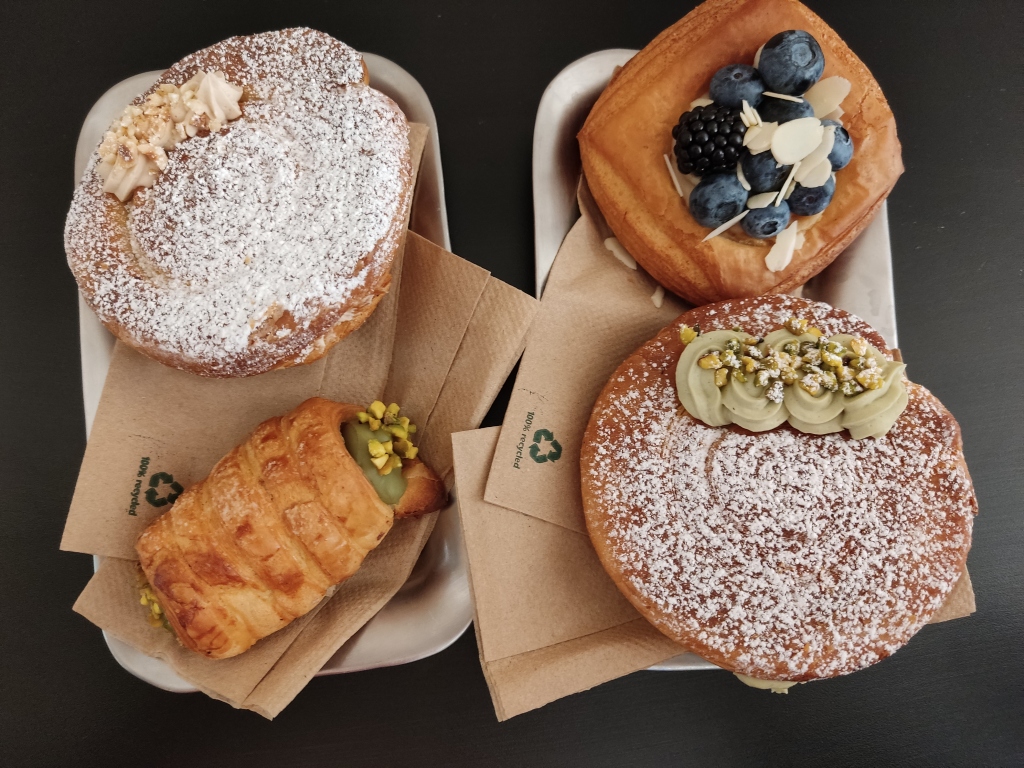 Four vegan pastries looking very delicious