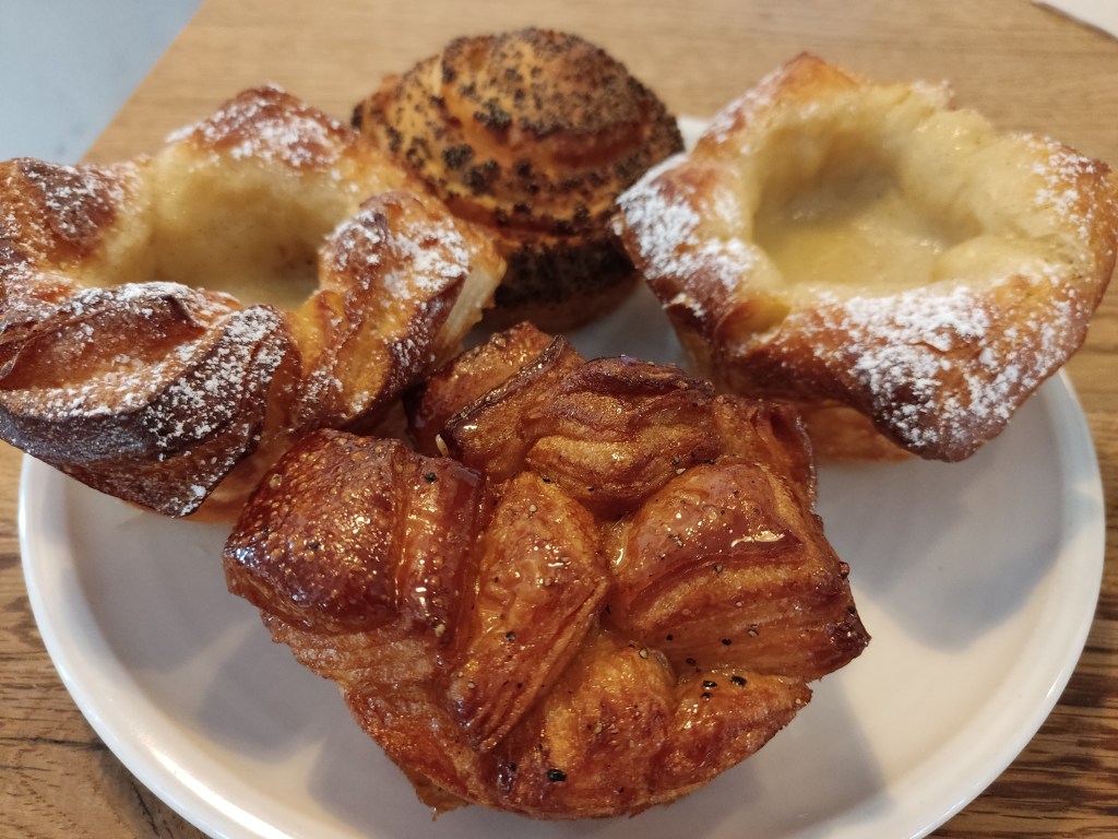 A plate of beautifully laminated pastries
