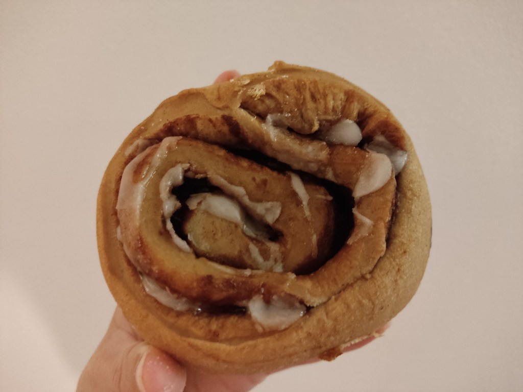 A cinnamon roll