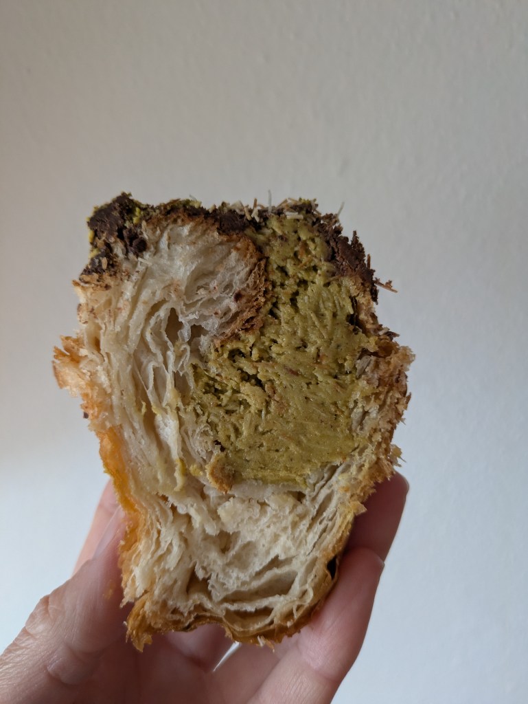 Inside a Dubai krafin filled with a pale green cream