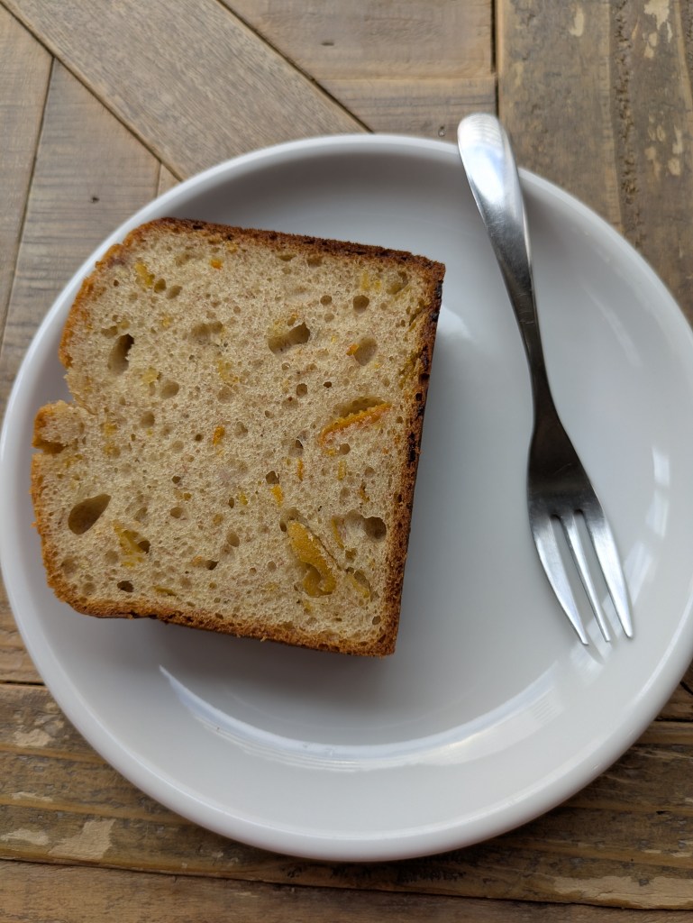 A slice of citrus bread