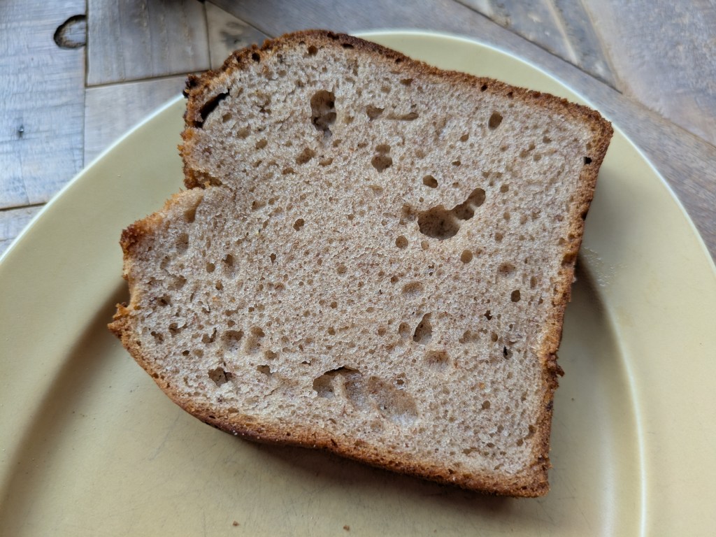 A slice of banana bread