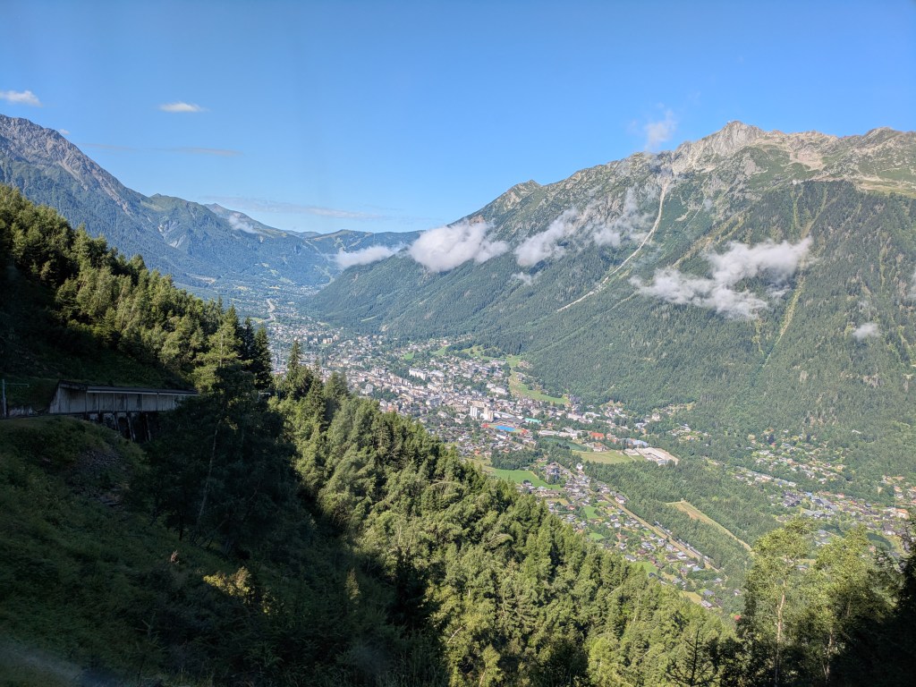 The view from the train up the mountain to the glacier