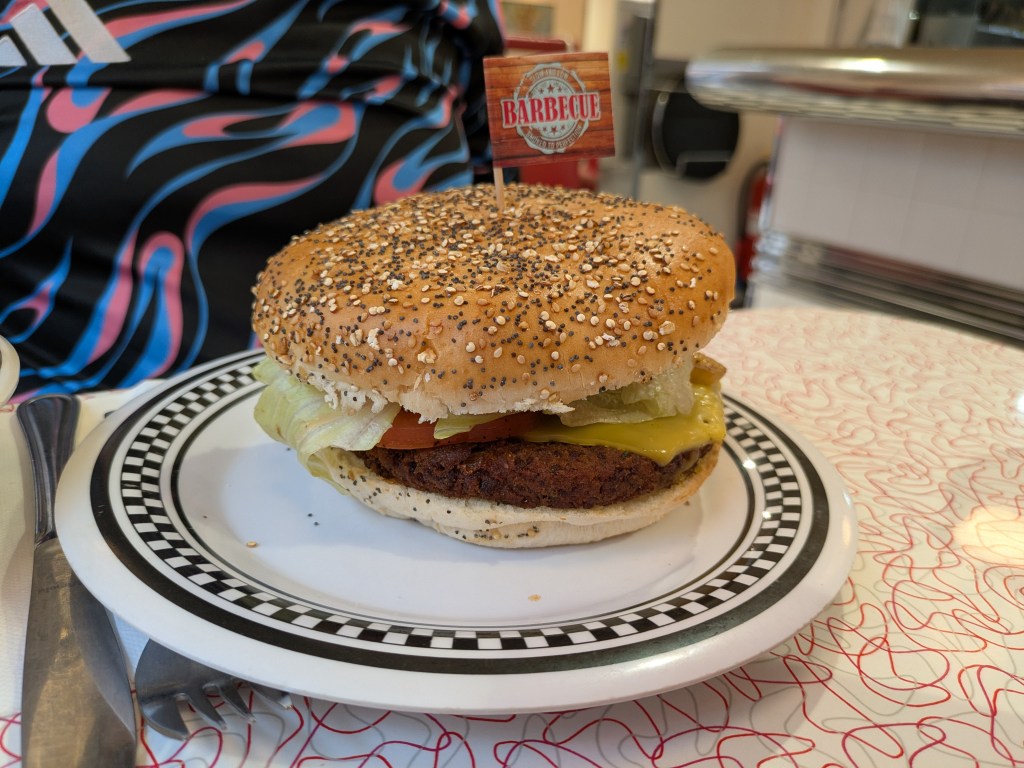 A barbeque burger