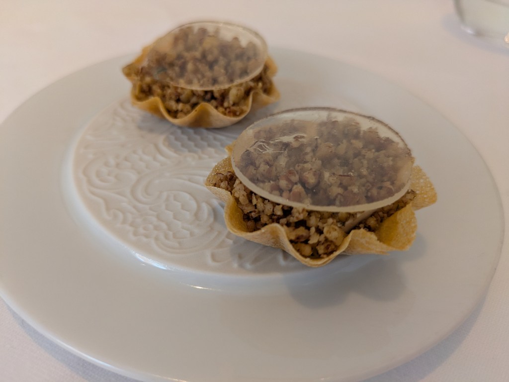 Two blue cheese tartlets