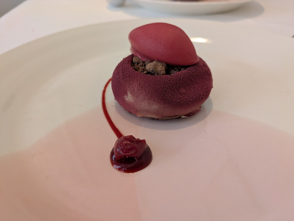Cherry, beetroot, and chocolate dessert
