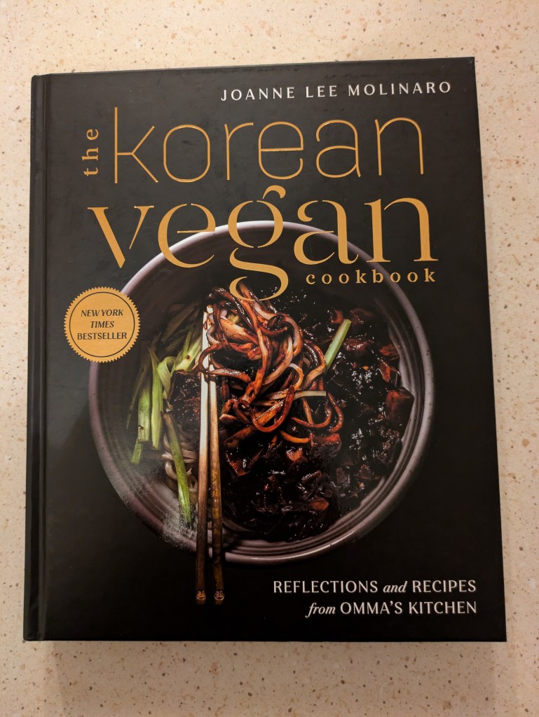 Hardback cover of the cookbook The Korean Vegan