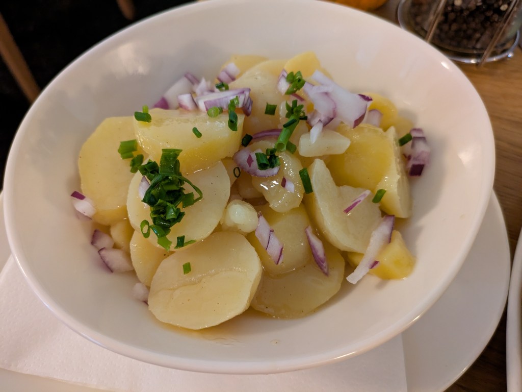 A bowl of potato salad